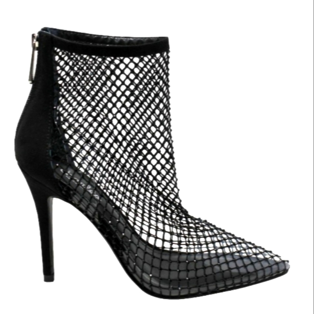 Charles David Pursue Black Rhinestone Mesh Booties